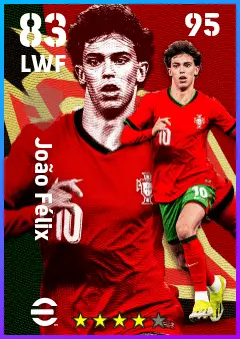 Joao Felix eFootball 2026 player card — 83 OVR LWF