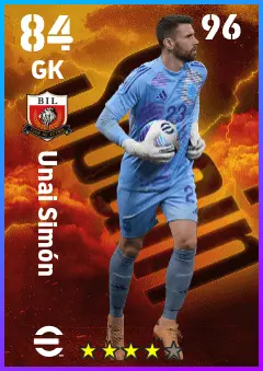 Unai Simon eFootball 2026 player card — 84 OVR GK