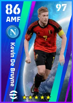 Kevin De Bruyne eFootball 2026 player card — 86 OVR AMF