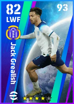 Jack Grealish eFootball 2026 player card — 82 OVR LWF