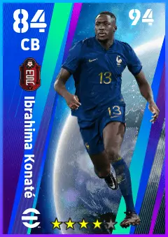 Ibrahima Konate eFootball 2026 player card — 84 OVR CB