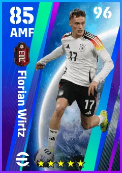 Florian Wirtz eFootball 2026 player card — 85 OVR AMF