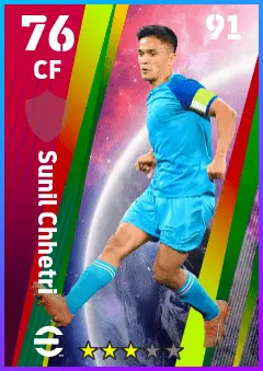 Sunil Chhetri eFootball 2026 player card — 76 OVR CF