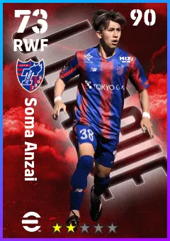 Soma Anzai eFootball 2026 player card — 73 OVR RWF