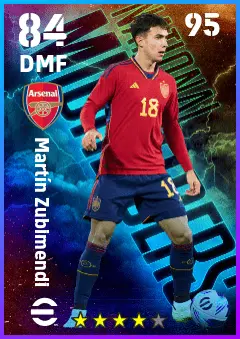 Martin Zubimendi eFootball 2026 player card — 84 OVR DMF