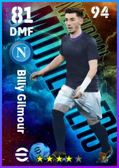 Billy Gilmour eFootball 2026 player card — 81 OVR DMF