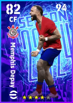 Memphis Depay eFootball 2026 player card — 82 OVR CF