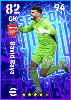 David Raya eFootball 2026 player card — 82 OVR GK