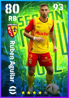 Ruben Aguilar eFootball 2026 player card — 80 OVR RB