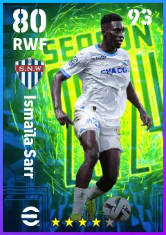 Ismaila Sarr eFootball 2026 player card — 80 OVR RWF