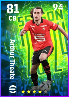 Arthur Theate eFootball 2026 player card — 81 OVR CB