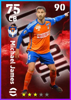 Michael James eFootball 2026 player card — 75 OVR CB