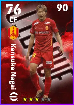 Kensuke Nagai eFootball 2026 player card — 76 OVR CF
