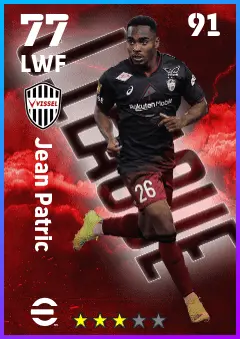 Jean Patric eFootball 2026 player card — 77 OVR LWF
