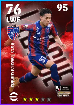 Kota Tawaratsumida eFootball 2026 player card — 76 OVR LWF