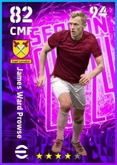 James Ward Prowse eFootball 2026 player card — 82 OVR CMF