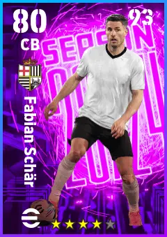 Fabian Schar eFootball 2026 player card — 80 OVR CB