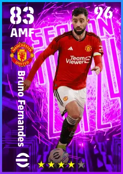 Bruno Fernandes eFootball 2026 player card — 83 OVR AMF