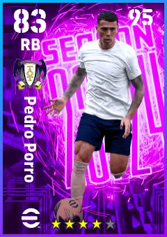 Pedro Porro eFootball 2026 player card — 83 OVR RB