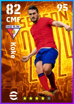 Koke eFootball 2026 player card — 82 OVR CMF