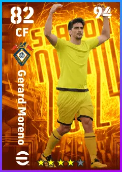 Gerard Moreno eFootball 2026 player card — 82 OVR CF