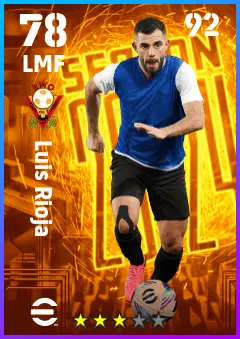 Luis Rioja eFootball 2026 player card — 78 OVR LMF