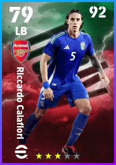 Riccardo Calafiori eFootball 2026 player card — 79 OVR LB
