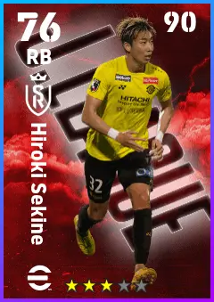 Hiroki Sekine eFootball 2026 player card — 76 OVR RB