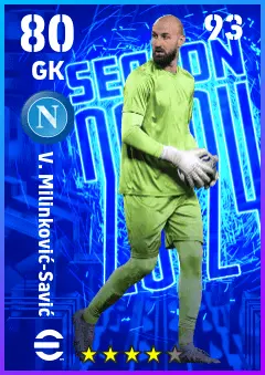 V. Milinkovic-Savic eFootball 2026 player card — 80 OVR GK