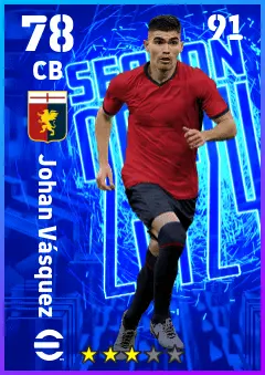 Johan Vasquez eFootball 2026 player card — 78 OVR CB