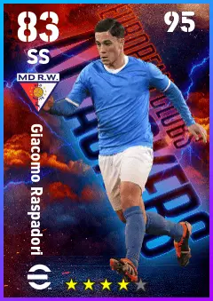 Giacomo Raspadori eFootball 2026 player card — 83 OVR SS