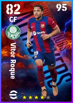 Vitor Roque eFootball 2026 player card — 82 OVR CF