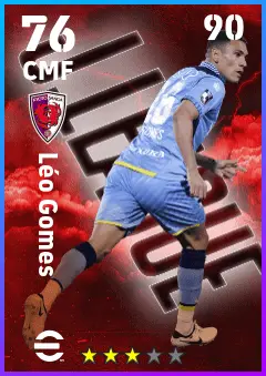 Leo Gomes eFootball 2026 player card — 76 OVR CMF