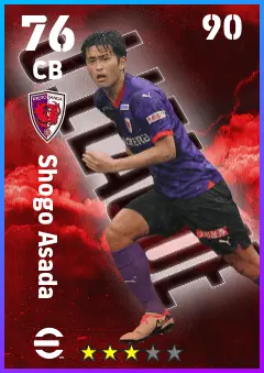 Shogo Asada eFootball 2026 player card — 76 OVR CB