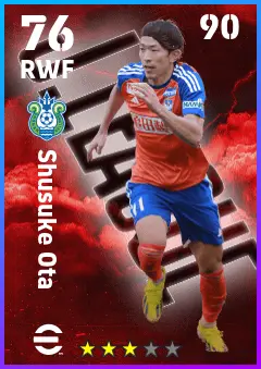 Shusuke Ota eFootball 2026 player card — 76 OVR RWF