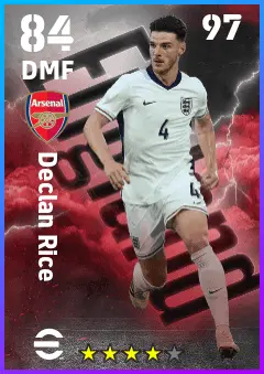 Declan Rice eFootball 2026 player card — 84 OVR DMF
