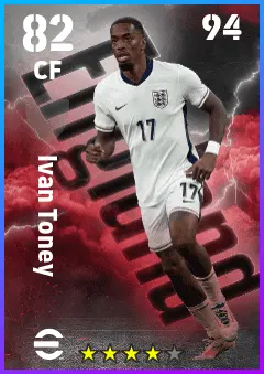 Ivan Toney eFootball 2026 player card — 82 OVR CF