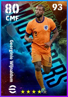 Georginio Wijnaldum eFootball 2026 player card — 80 OVR CMF