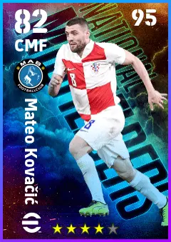 Mateo Kovacic eFootball 2026 player card — 82 OVR CMF