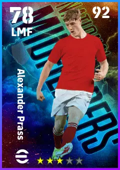 Alexander Prass eFootball 2026 player card — 78 OVR LMF