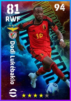Dodi Lukebakio eFootball 2026 player card — 81 OVR RWF