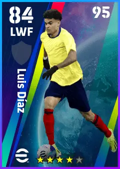 Luis Diaz eFootball 2026 player card — 84 OVR LWF