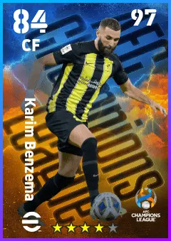 Karim Benzema eFootball 2026 player card — 84 OVR CF