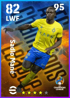 Sadio Mane eFootball 2026 player card — 82 OVR LWF