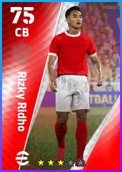 Rizky Ridho eFootball 2026 player card — 75 OVR CB