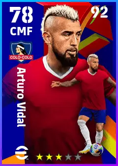 Arturo Vidal eFootball 2026 player card — 78 OVR CMF