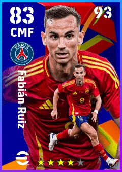 Fabian Ruiz eFootball 2026 player card — 83 OVR CMF