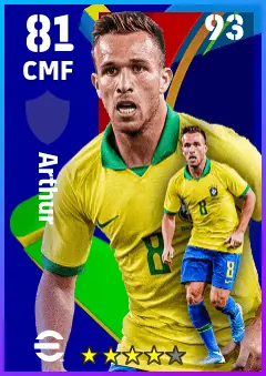 Arthur eFootball 2026 player card — 81 OVR CMF