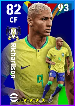 Richarlison eFootball 2026 player card — 82 OVR CF