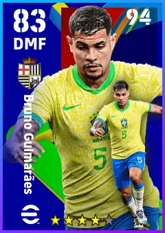 Bruno Guimaraes eFootball 2026 player card — 83 OVR DMF